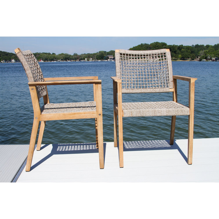 Birch Lane Fleur Eucalyptus and Rope Outdoor Dining Armchair